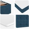 vidaXL Cadre de lit ottoman avec matelas bleu fonc&eacute; 140x200 cm velours