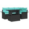 vidaXL Ensemble de canap&eacute; de jardin 5 pcs Noir Poly Rattan