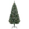 vidaXL Sapin de No&euml;l artificiel pr&eacute;-&eacute;clair&eacute; et pommes de pin 180 cm