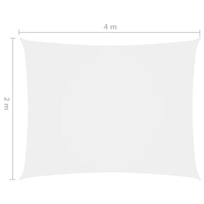 vidaXL Voile de parasol tissu oxford rectangulaire 2x4 m blanc