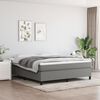 vidaXL Sommier à lattes de lit avec matelas Gris foncé 180x200cm Tissu