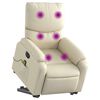 vidaXL Fauteuil inclinable de massage électrique crème similicuir