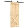 vidaXL Porte coulissante 80 x 210 cm Bois de pin massif (non trait&eacute;)