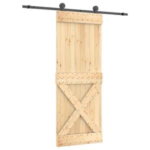 vidaXL Porte coulissante 80 x 210 cm Bois de pin massif (non trait&eacute;)