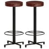 vidaXL Tabourets de bar lot de 2 76 cm cuir v&eacute;ritable