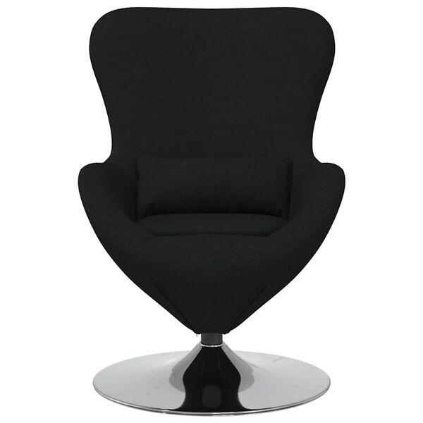 vidaXL Fauteuil &oelig;uf Noir 63 x 73 x 90 cm tissu