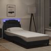 vidaXL Cadre de lit Viana avec LED sans matelas noir 80x200 cm
