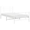 vidaXL Cadre de lit métal sans matelas et pied de lit blanc 107x203 cm