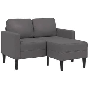 vidaXL Canap&eacute; 2 places avec m&eacute;ridienne en L gris 125 cm similicuir