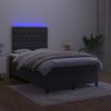 vidaXL Sommier &agrave; lattes de lit et matelas LED noir 120x190 cm velours