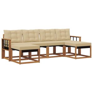 vidaXL Ensemble de canap&eacute;s d'ext&eacute;rieur 6 pc 6 place Naturel et Beige