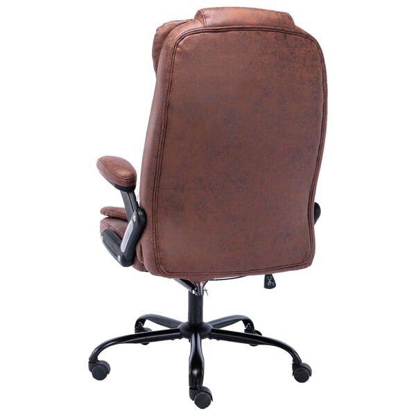 vidaXL Chaise de bureau marron clair similicuir daim