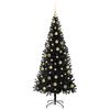 vidaXL Sapin de No&euml;l avec 300 LED avec support Noir 210 cm PVC