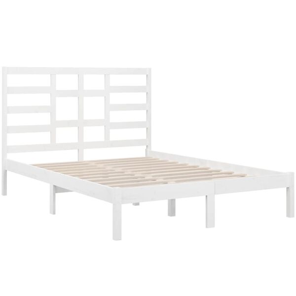 vidaXL Cadre de lit sans matelas blanc bois massif 120x200 cm