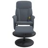 vidaXL Fauteuil de massage inclinable repose-pied gris fonc&eacute; velours