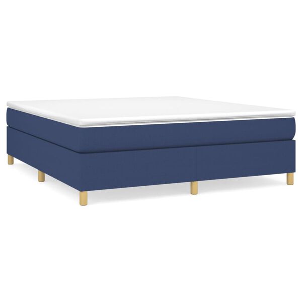 vidaXL Sommier à lattes de lit avec matelas Bleu 180x200 cm Tissu