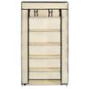 vidaXL Armoire &agrave; chaussures avec housse Cr&egrave;me 58x28x106 cm Tissu