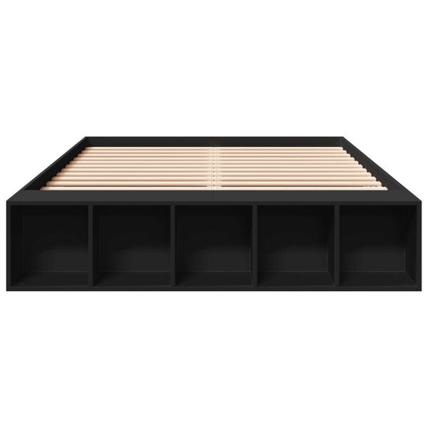 vidaXL Cadre de lit sans matelas noir 135x190 cm