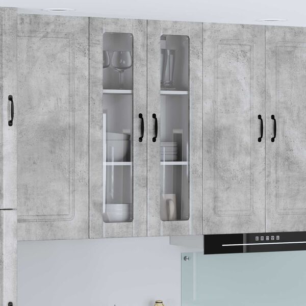 vidaXL Meuble mural de cuisine avec porte Gris b&eacute;ton 60 x 31 x 100 cm