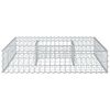 vidaXL Lit sur&eacute;lev&eacute; gabion Argent&eacute; 100 x 100 x 20 cm Acier galvanis&eacute;