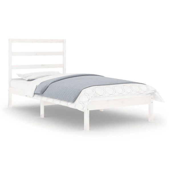 vidaXL Cadre de lit sans matelas blanc 75x190 cm bois massif