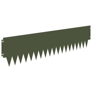 vidaXL Bordure de Pelouse 10 pc 103 x 25 cm Acier Vert olive