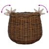vidaXL Panier &agrave; Plantes avec stockage 2 pcs Marron Rattan Lacak