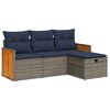 vidaXL Salon de jardin 4 pcs avec coussins gris r&eacute;sine tress&eacute;e