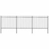 vidaXL Cl&ocirc;ture de jardin avec dessus en forme de lance en acier 537 x 150 cm Noir