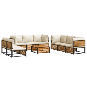 vidaXL Salon de jardin avec coussins 9 pcs bois massif d'acacia