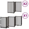 vidaXL Barri&egrave;re pour chien porte pliable 12panneaux noir bois peuplier