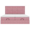 vidaXL Cadre de lit ottoman avec matelas rose 180x200 cm velours
