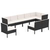 vidaXL Salon de jardin 9 pcs avec coussins R&eacute;sine tress&eacute;e Noir