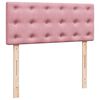 vidaXL Sommier &agrave; lattes de lit avec matelas rose 120x190 cm velours