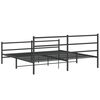vidaXL Cadre de lit métal sans matelas avec pied de lit noir 183x213cm