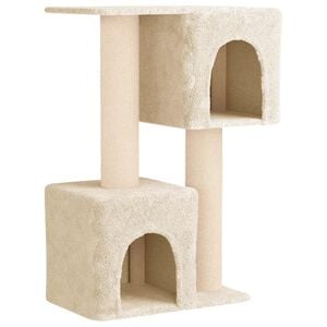 vidaXL Arbre &agrave; chat avec poteaux &agrave; griffer en sisal Cr&egrave;me 114 cm