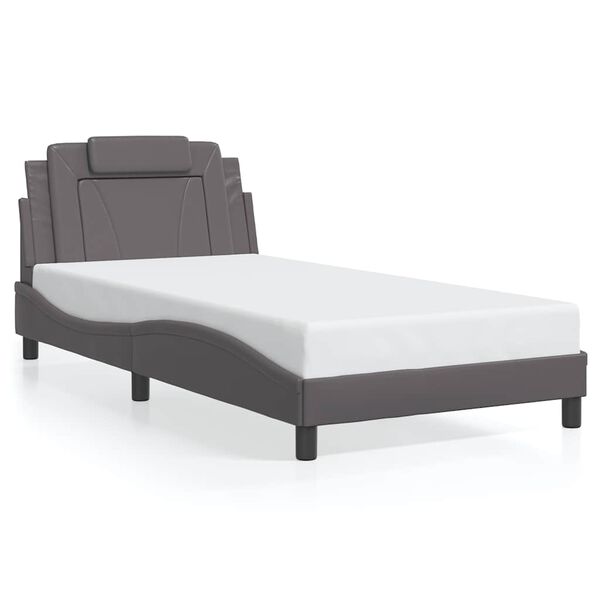 vidaXL Cadre de lit Viana sans matelas gris 100x200 cm similicuir