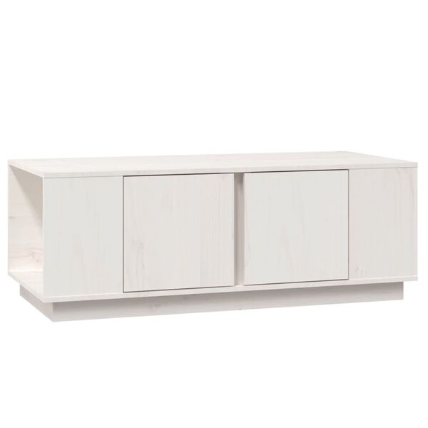 vidaXL Table basse Blanc 110x50x40 cm Bois massif de pin