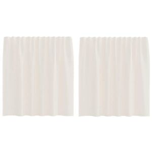 vidaXL Rideaux en voile avec passants 2 pcs cr&egrave;me