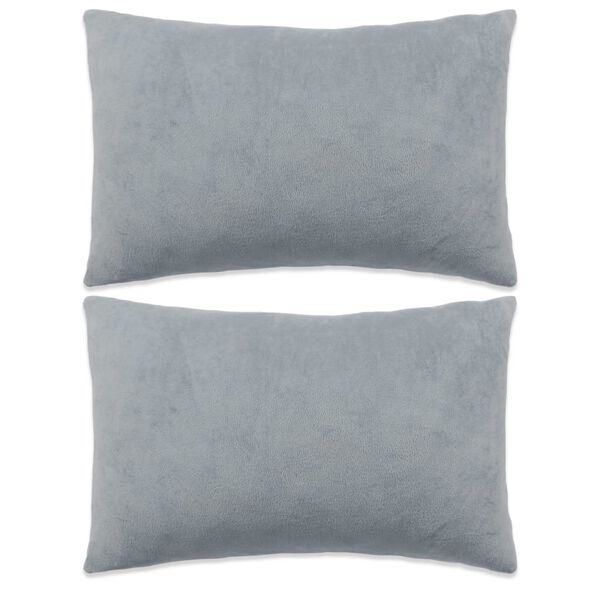 vidaXL Coussins lot de 2 Tissu 40x60 cm Gris