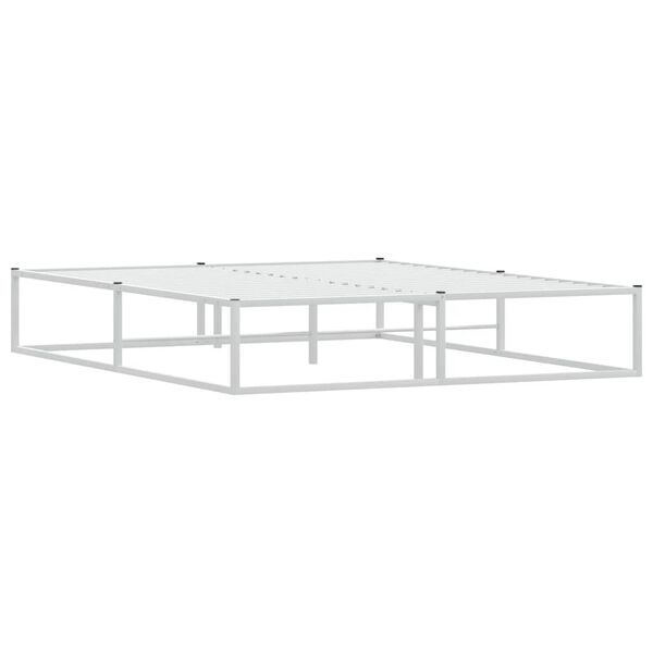 vidaXL Cadre de lit sans matelas blanc 160x200 cm m&eacute;tal