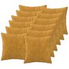 vidaXL Coussin avec oreiller HEERLEN 12 pc Jaune Fleece en microfibre