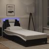 vidaXL Cadre de lit Viana avec LED sans matelas noir et blanc 90x190 cm