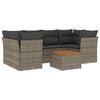 vidaXL Salon de jardin avec coussins 7 pcs gris r&eacute;sine tress&eacute;e