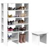 vidaXL Cabinet &agrave; chaussures avec &eacute;tag&egrave;re 2 pcs Blanc Bois d'ing&eacute;nierie