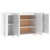 vidaXL Buffet blanc brillant 135x41x75 cm bois d'ing&eacute;nierie