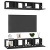 vidaXL Meubles TV 4 pcs Noir 80x30x30 cm Bois d'ingénierie
