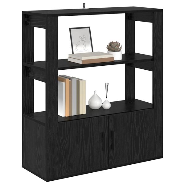 vidaXL Buffet Ch&ecirc;ne noir 30 x 80 x 90 cm Bois d'ing&eacute;nierie