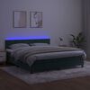vidaXL Sommier &agrave; lattes de lit avec matelas LED Vert fonc&eacute; 160x200 cm
