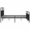 vidaXL Cadre de lit m&eacute;tal sans matelas avec pied de lit noir 193x203cm
